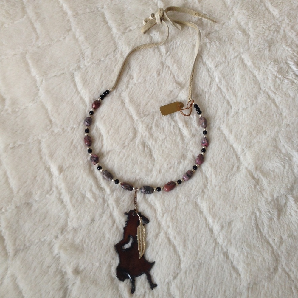 Beaded choker with leather tie BOUTIQUE cowgirl - Picture 3 of 5